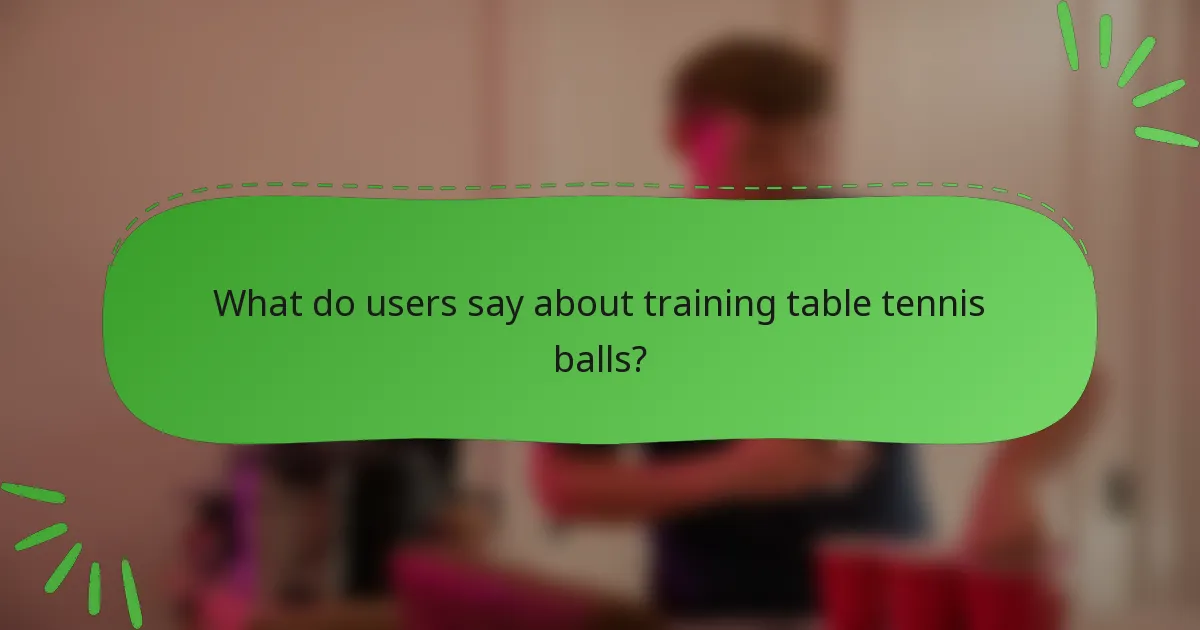 What do users say about training table tennis balls?