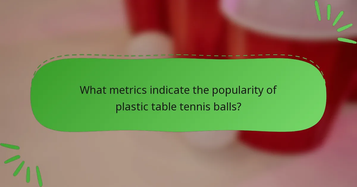 What metrics indicate the popularity of plastic table tennis balls?