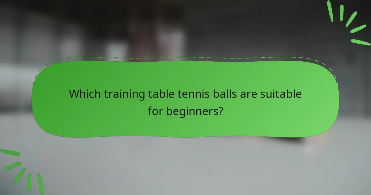 Which training table tennis balls are suitable for beginners?